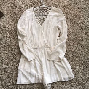 Off white romper with lace back